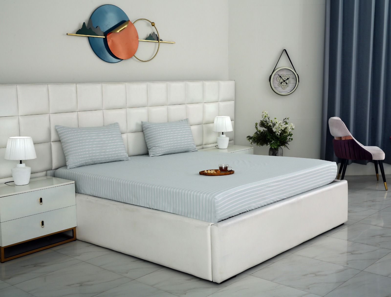 Fitted Bed Sheet- PFT009 Fitted Sheets Apricot