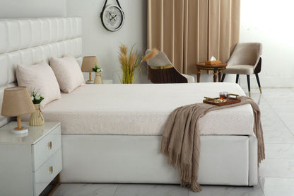Fitted Bed Sheet- PFT008 Fitted Sheets Apricot