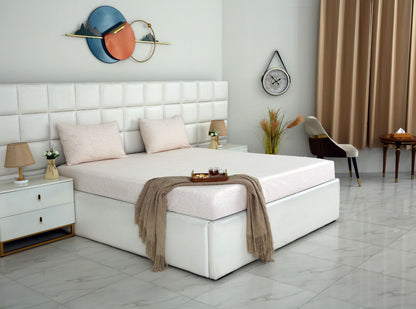 Fitted Bed Sheet- PFT008 Fitted Sheets Apricot