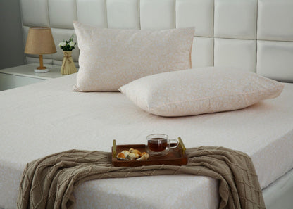 Fitted Bed Sheet- PFT008 Fitted Sheets Apricot