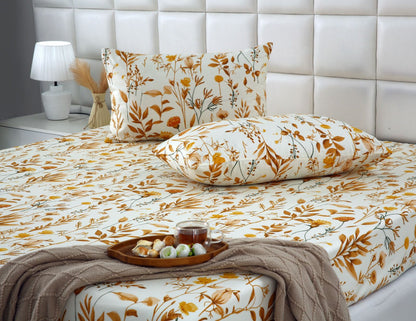 Fitted Bed Sheet- PFT007 Fitted Sheets Apricot