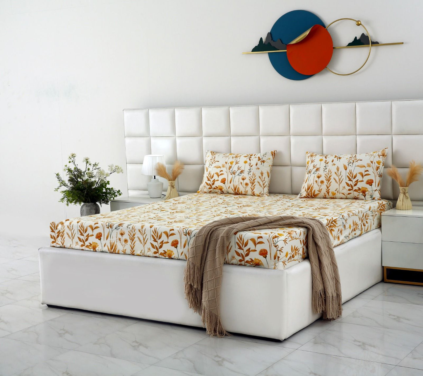 Fitted Bed Sheet- PFT007 Fitted Sheets Apricot