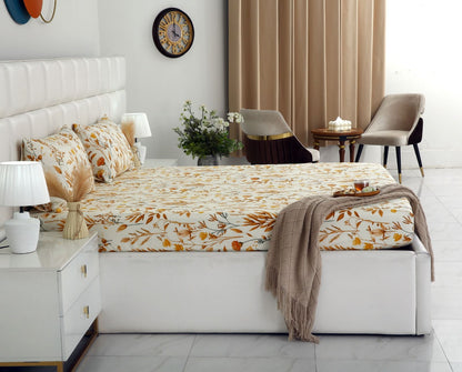 Fitted Bed Sheet- PFT007 Fitted Sheets Apricot