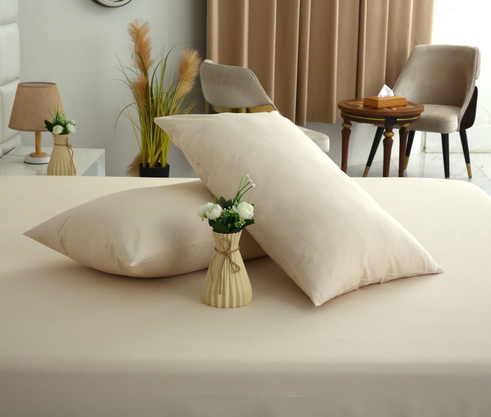 Fitted Bed Sheet- PFT006 Fitted Sheets Apricot