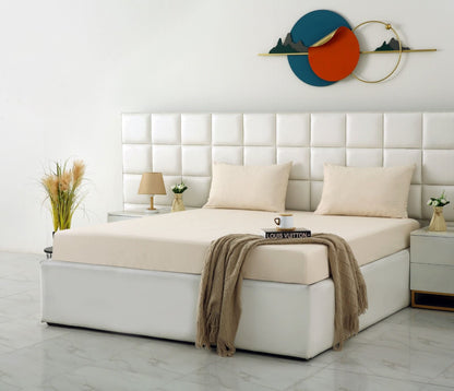 Fitted Bed Sheet- PFT006 Fitted Sheets Apricot