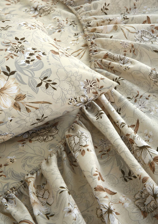 Fitted Bed Sheet- PFT005 Fitted Sheets Apricot