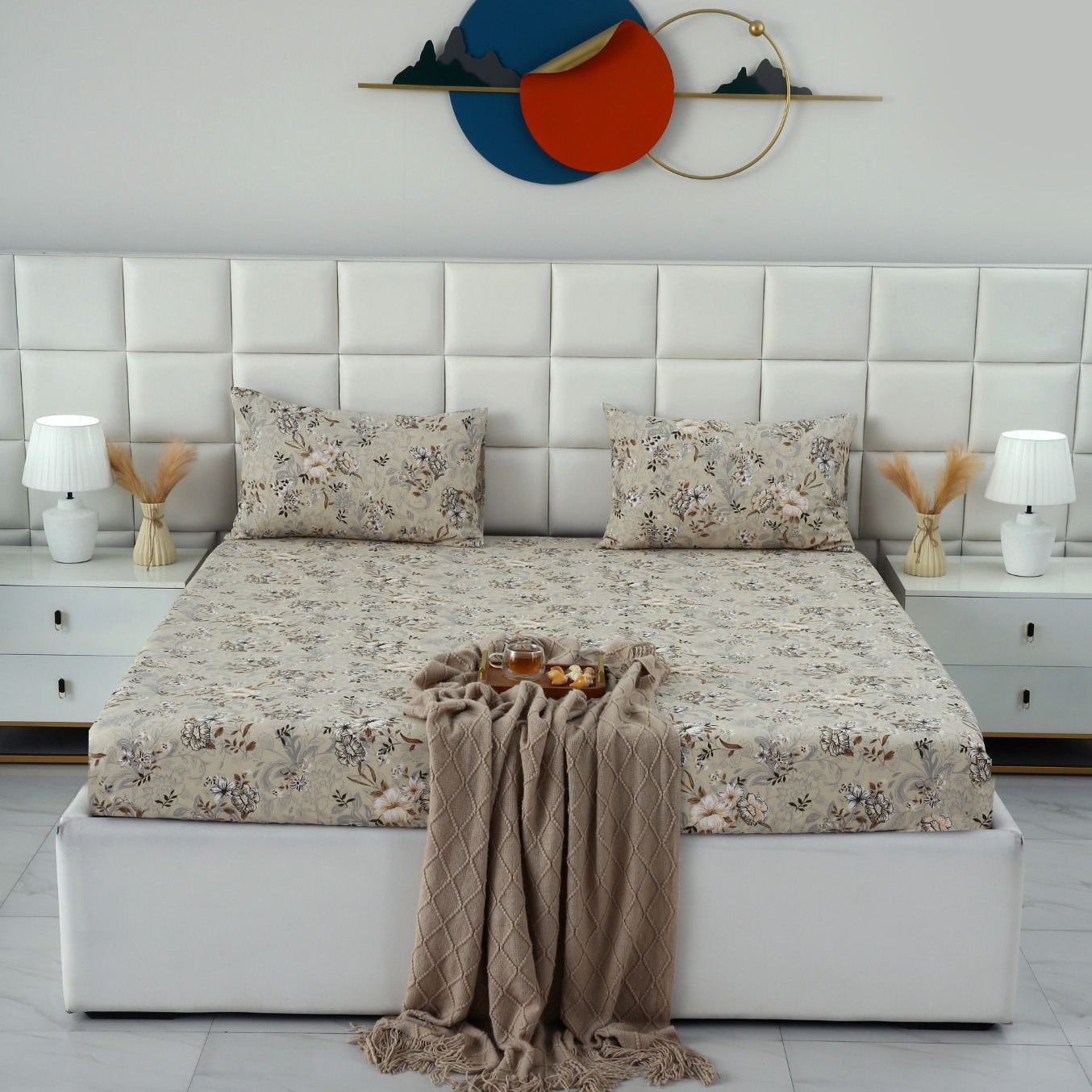 Fitted Bed Sheet- PFT005 Fitted Sheets Apricot