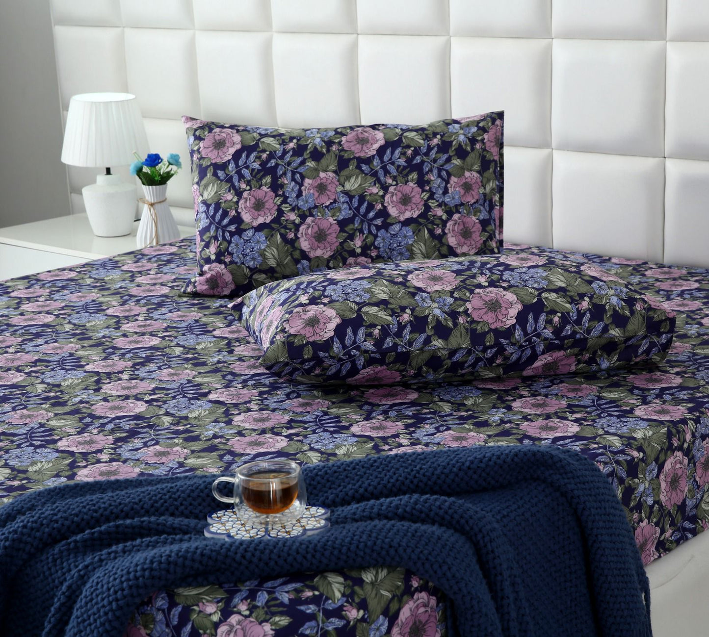 Percale Fitted Bed Sheet- PFL004