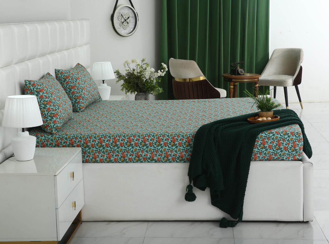 Percale Fitted Bed Sheet- PFL002