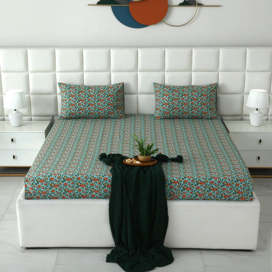 Percale Fitted Bed Sheet- PFL002 Fitted Sheets Apricot