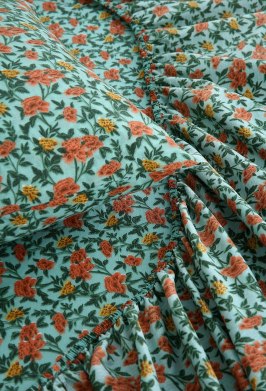 Percale Fitted Bed Sheet- PFL002 Fitted Sheets Apricot