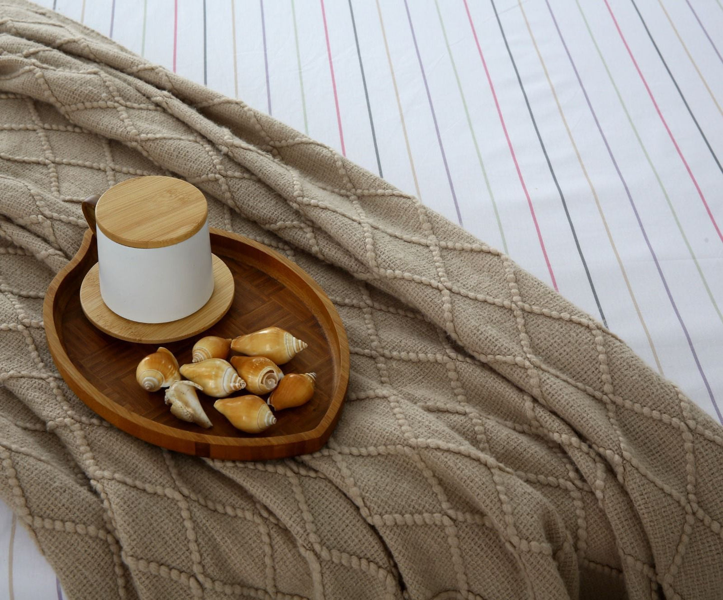 Fitted Bed Sheet- PFT011 Fitted Sheets Apricot