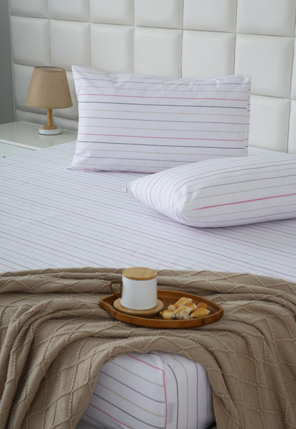 Fitted Bed Sheet- PFT011 Fitted Sheets Apricot