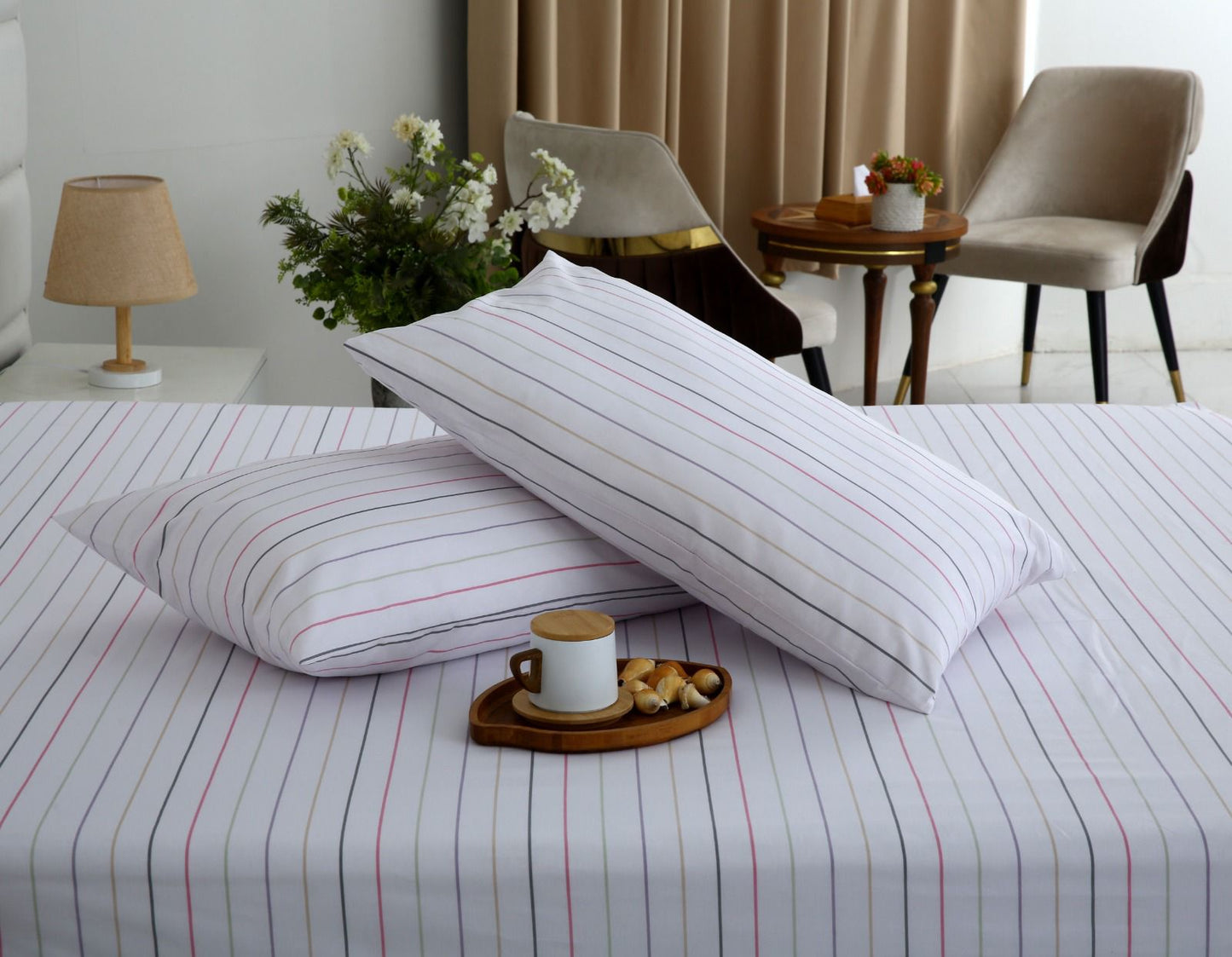 Fitted Bed Sheet- PFT011 Fitted Sheets Apricot
