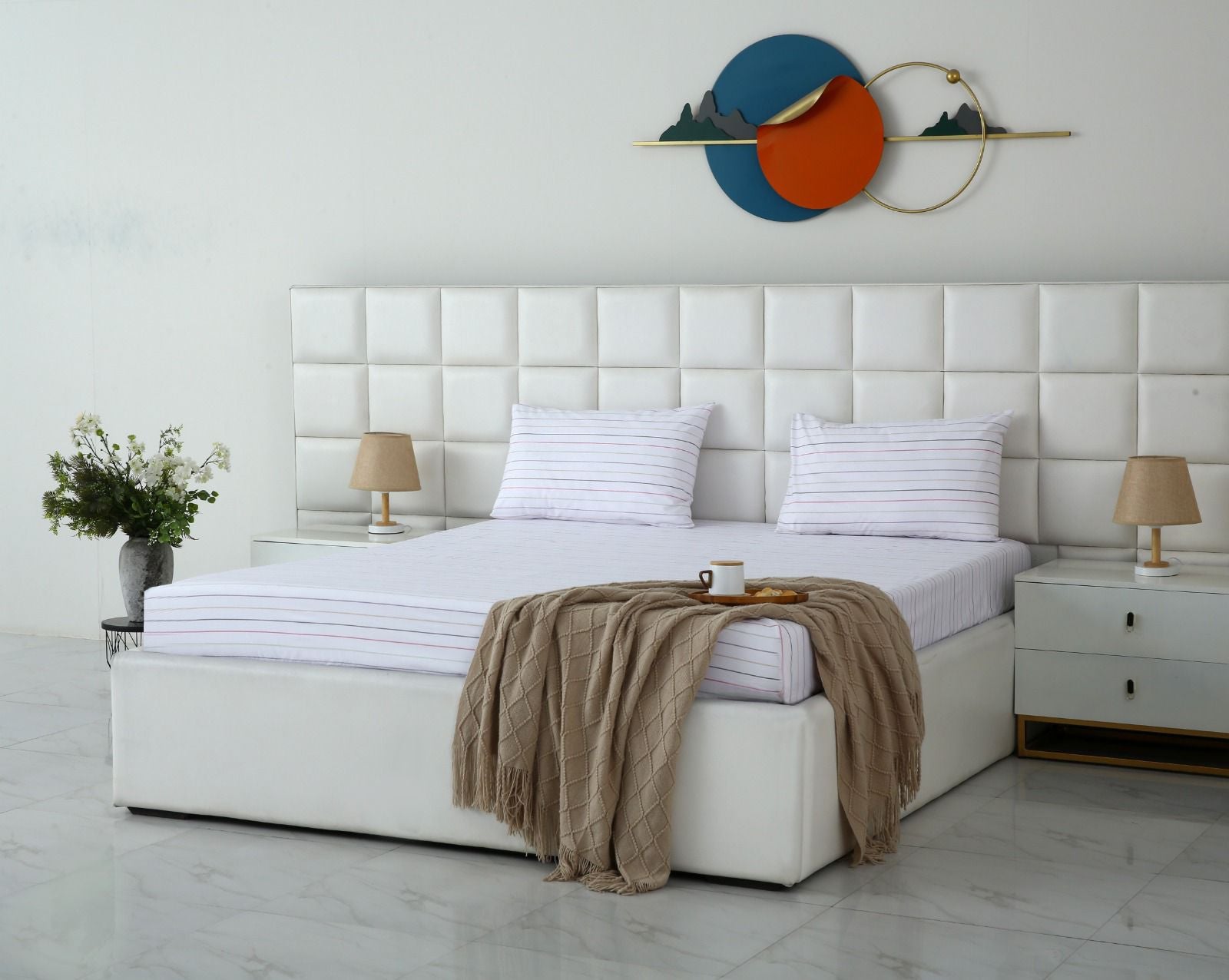 Fitted Bed Sheet- PFT011 Fitted Sheets Apricot