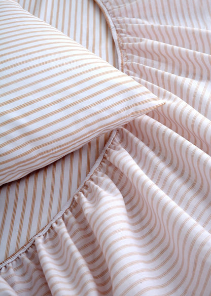 Fitted Bed Sheet- PFT012 Fitted Sheets Apricot