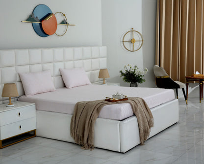Fitted Bed Sheet- PFT012 Fitted Sheets Apricot