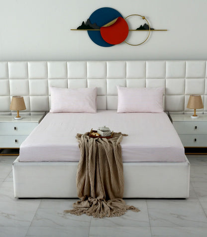 Fitted Bed Sheet- PFT012 Fitted Sheets Apricot