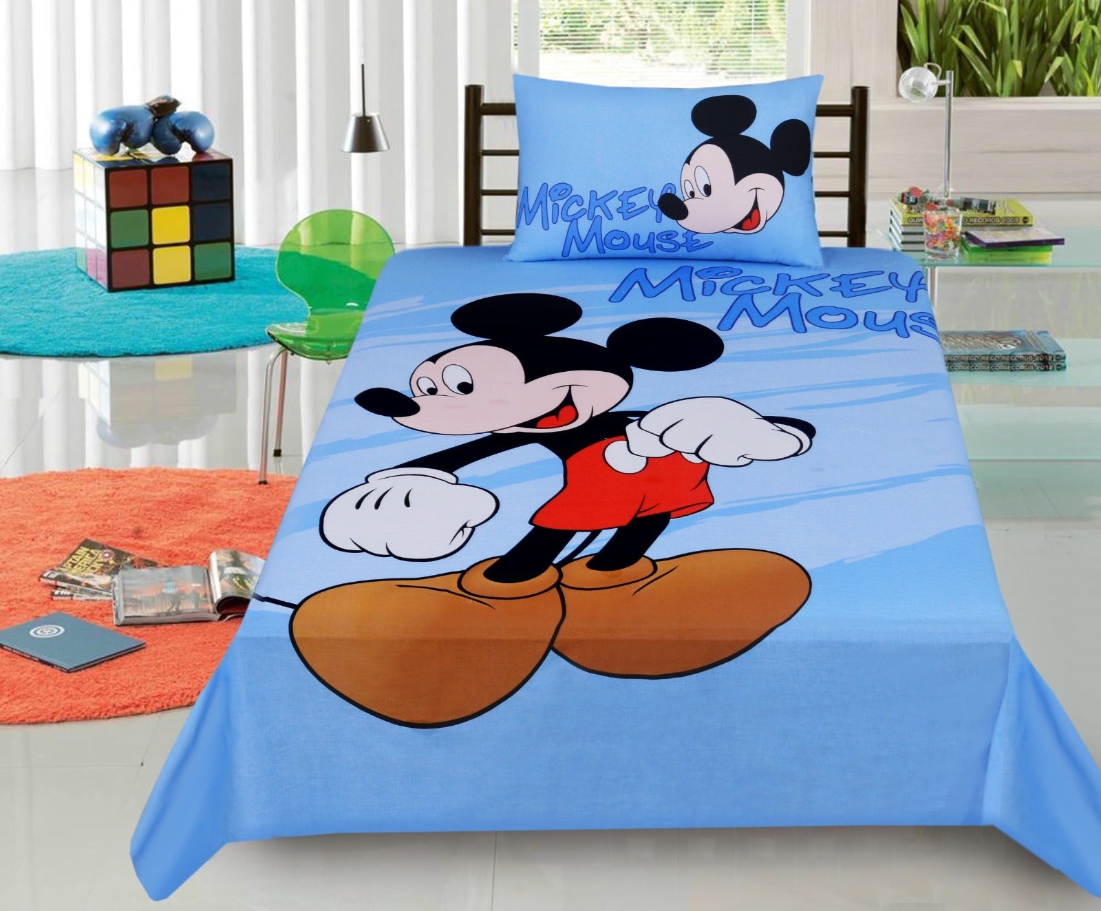 2Pcs Single Bed Sheet- SB069 single bed sheet Apricot