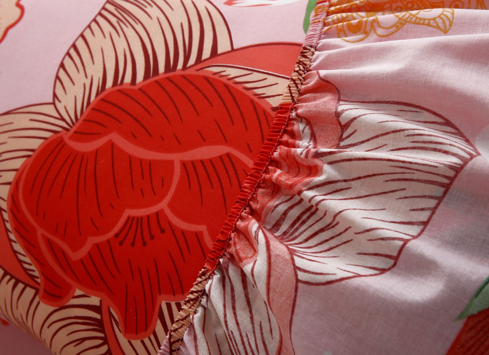 Fitted Bed Sheet- PFT017 Fitted Sheets Apricot