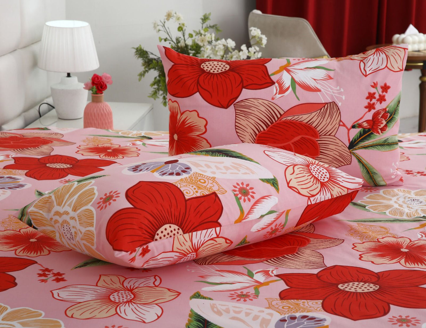 Fitted Bed Sheet- PFT017 Fitted Sheets Apricot