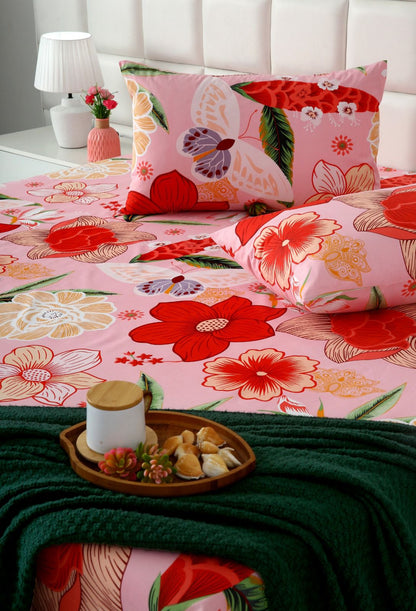 Fitted Bed Sheet- PFT017 Fitted Sheets Apricot