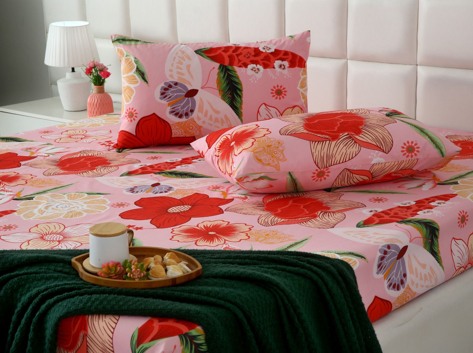 Fitted Bed Sheet- PFT017 Fitted Sheets Apricot