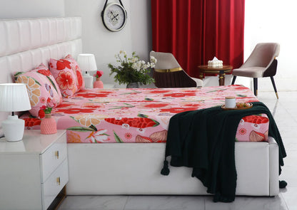 Fitted Bed Sheet- PFT017 Fitted Sheets Apricot