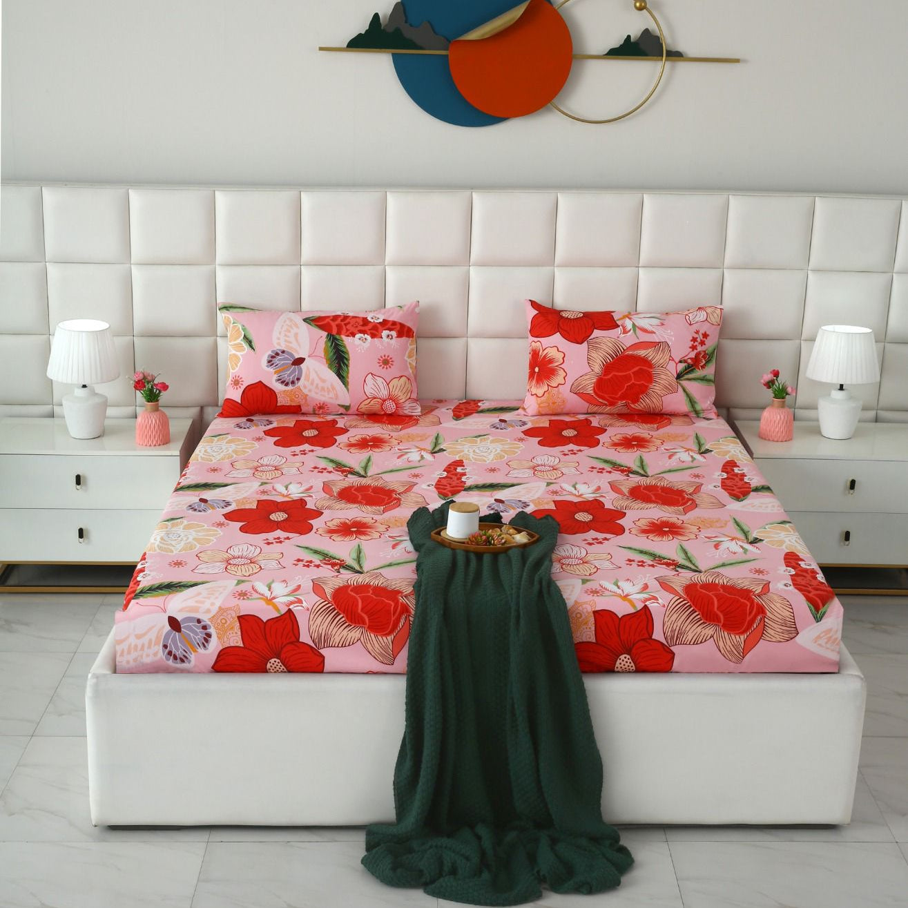 Fitted Bed Sheet- PFT017 Fitted Sheets Apricot