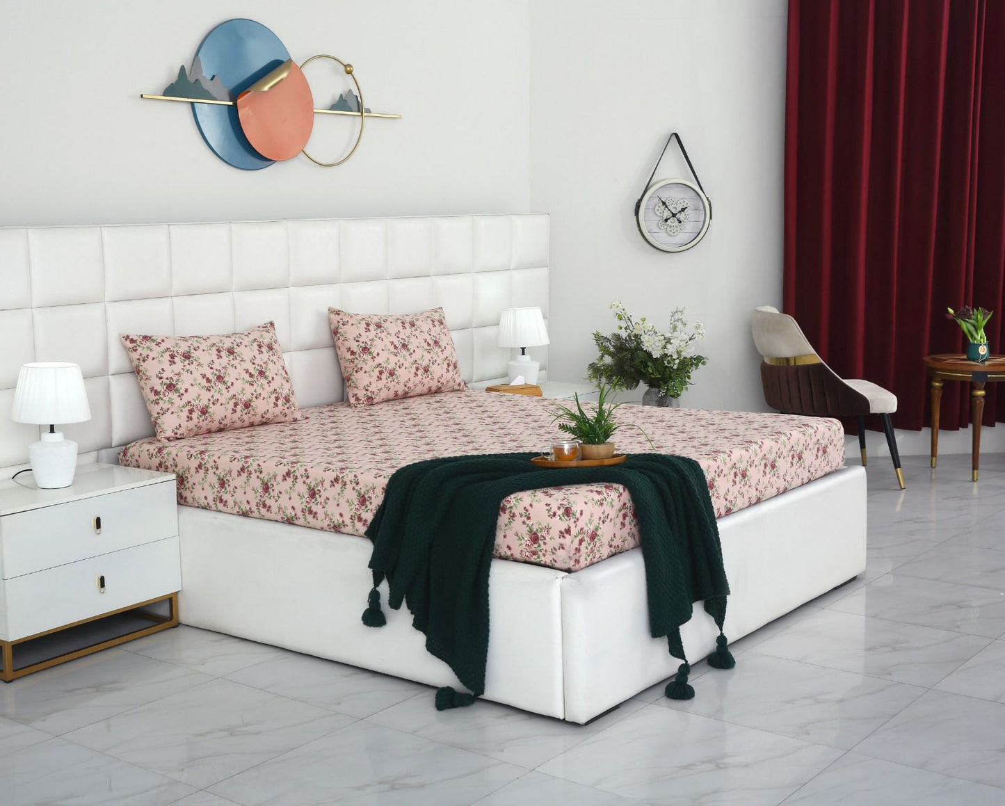 Percale Fitted Bed Sheet- PFL005