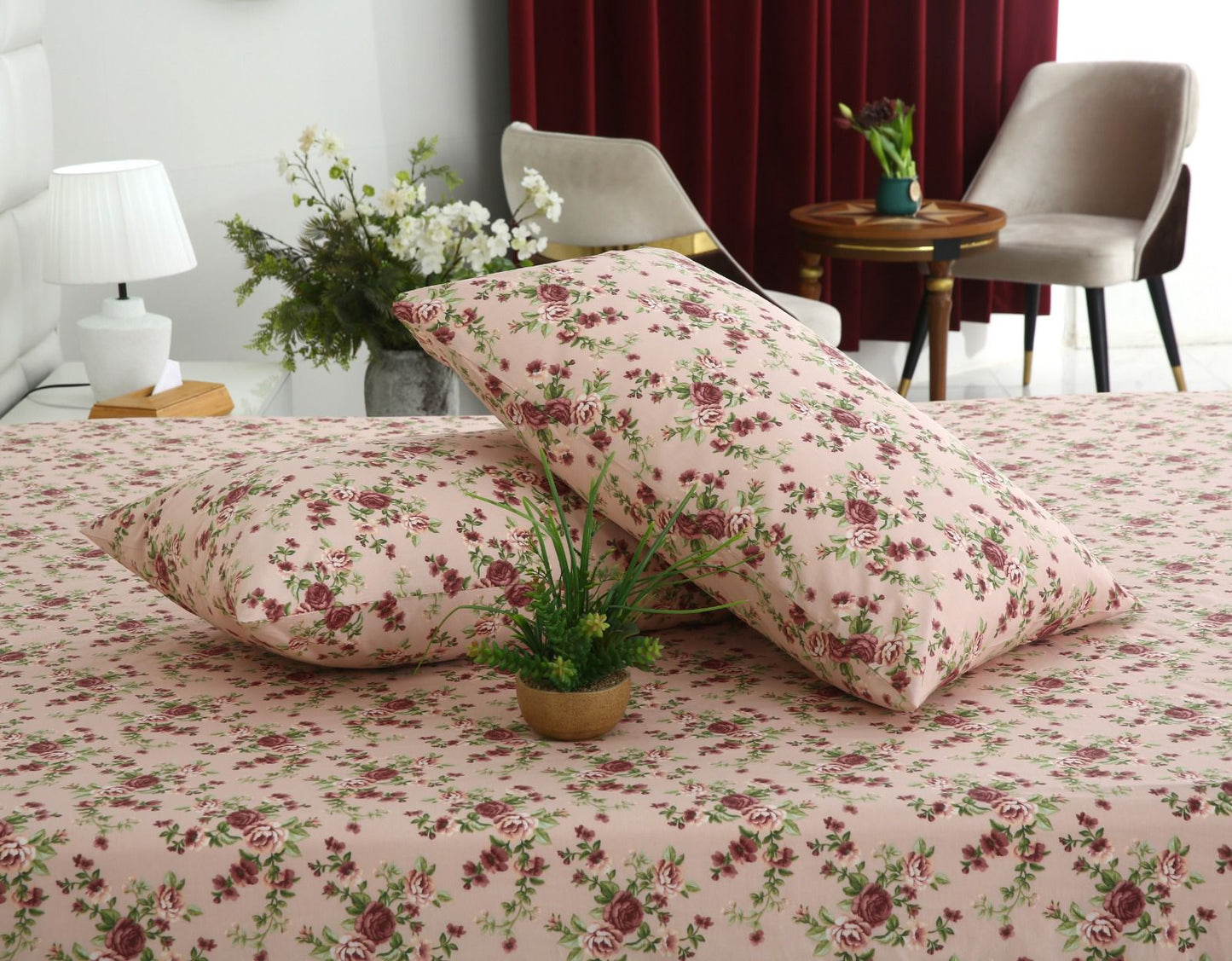 Percale Fitted Bed Sheet- PFL005