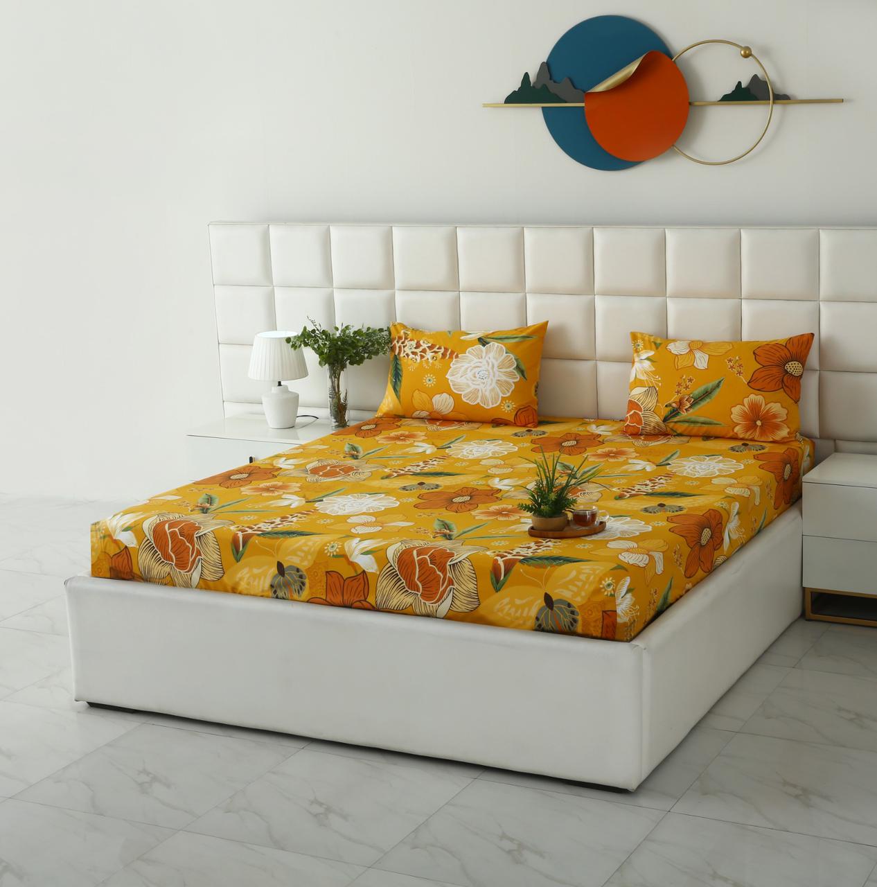 Fitted Bed Sheet- PFT021 Fitted Sheets Apricot