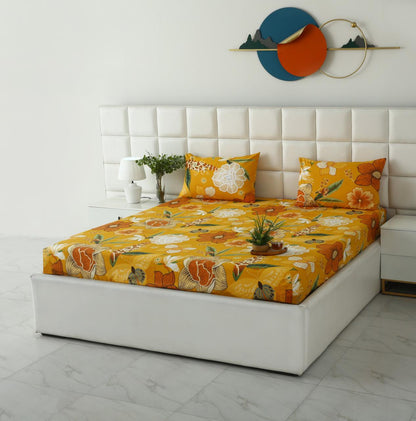 Fitted Bed Sheet- PFT021 Fitted Sheets Apricot