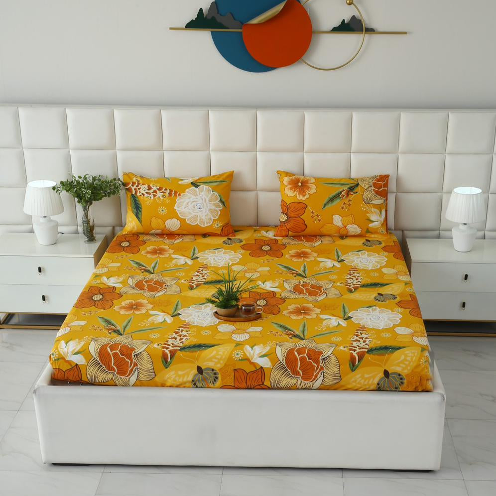 Fitted Bed Sheet- PFT021 Fitted Sheets Apricot