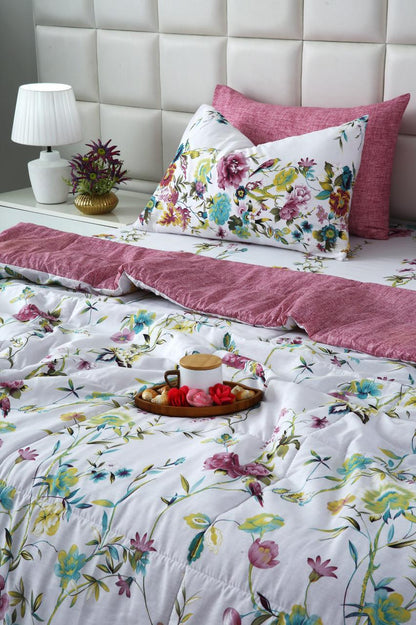 6 PCs Summer Comforter Set- COM007 Bed Spread Apricot