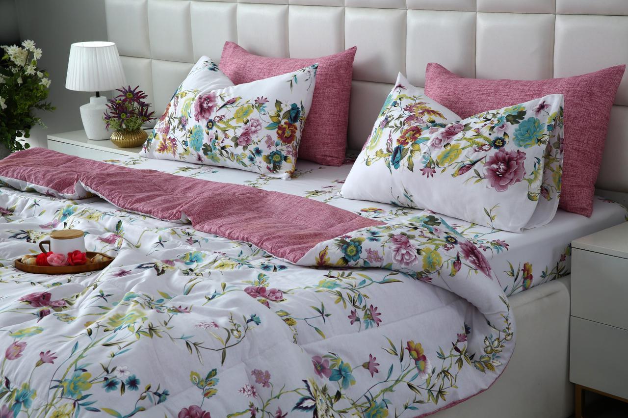 6 PCs Summer Comforter Set- COM007 Bed Spread Apricot