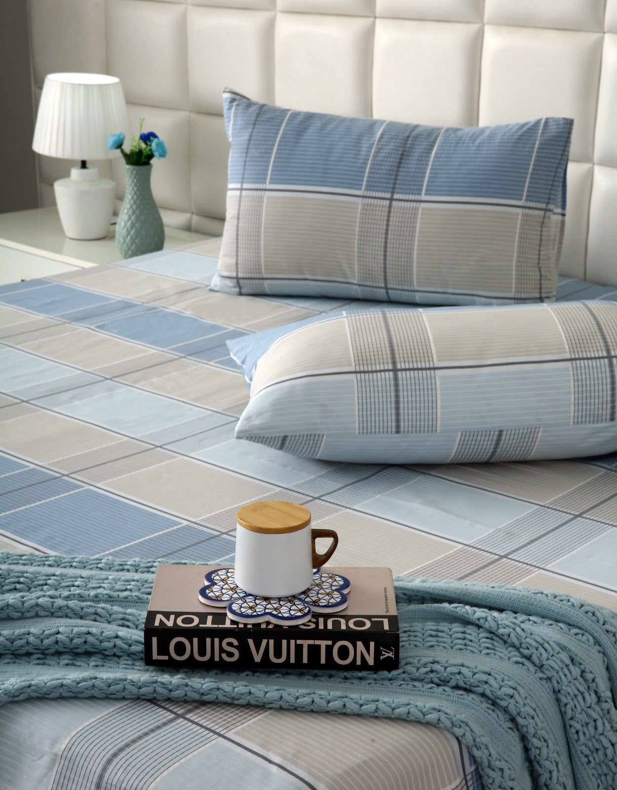 3 PCs Double Bed Sheet With Same Packing- Cobblestone