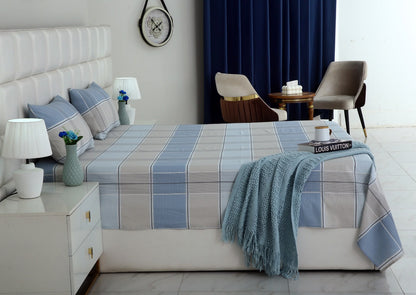 3 PCs Double Bed Sheet With Same Packing- Cobblestone