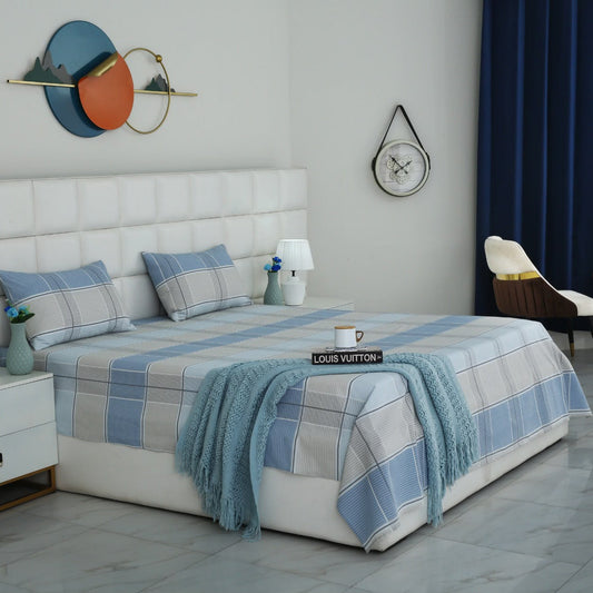 3 PCs Double Bed Sheet With Same Packing- Cobblestone BED SHEET Apricot