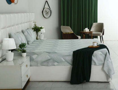 3 PCs Double Bed Sheet With Same Packing- Sketchey Art BED SHEET Apricot