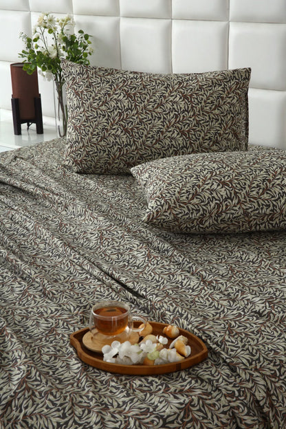 3 PCs Double Bed Sheet With Same Packing- Brown Hawaii