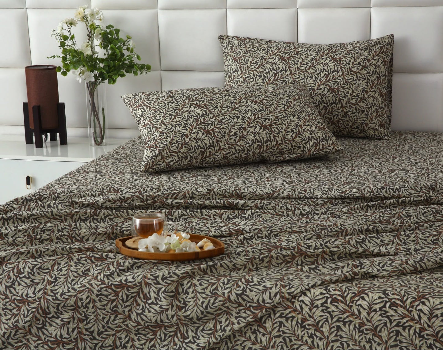 3 PCs Double Bed Sheet With Same Packing- Brown Hawaii