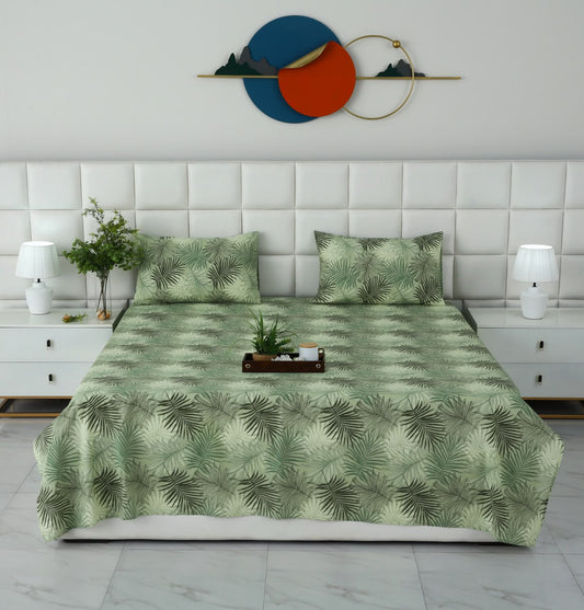 3 PCs Double Bed Sheet With Same Packing- Leaved Vanilla BED SHEET Apricot