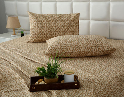 3 PCs Double Bed Sheet With Same Packing- Ecru