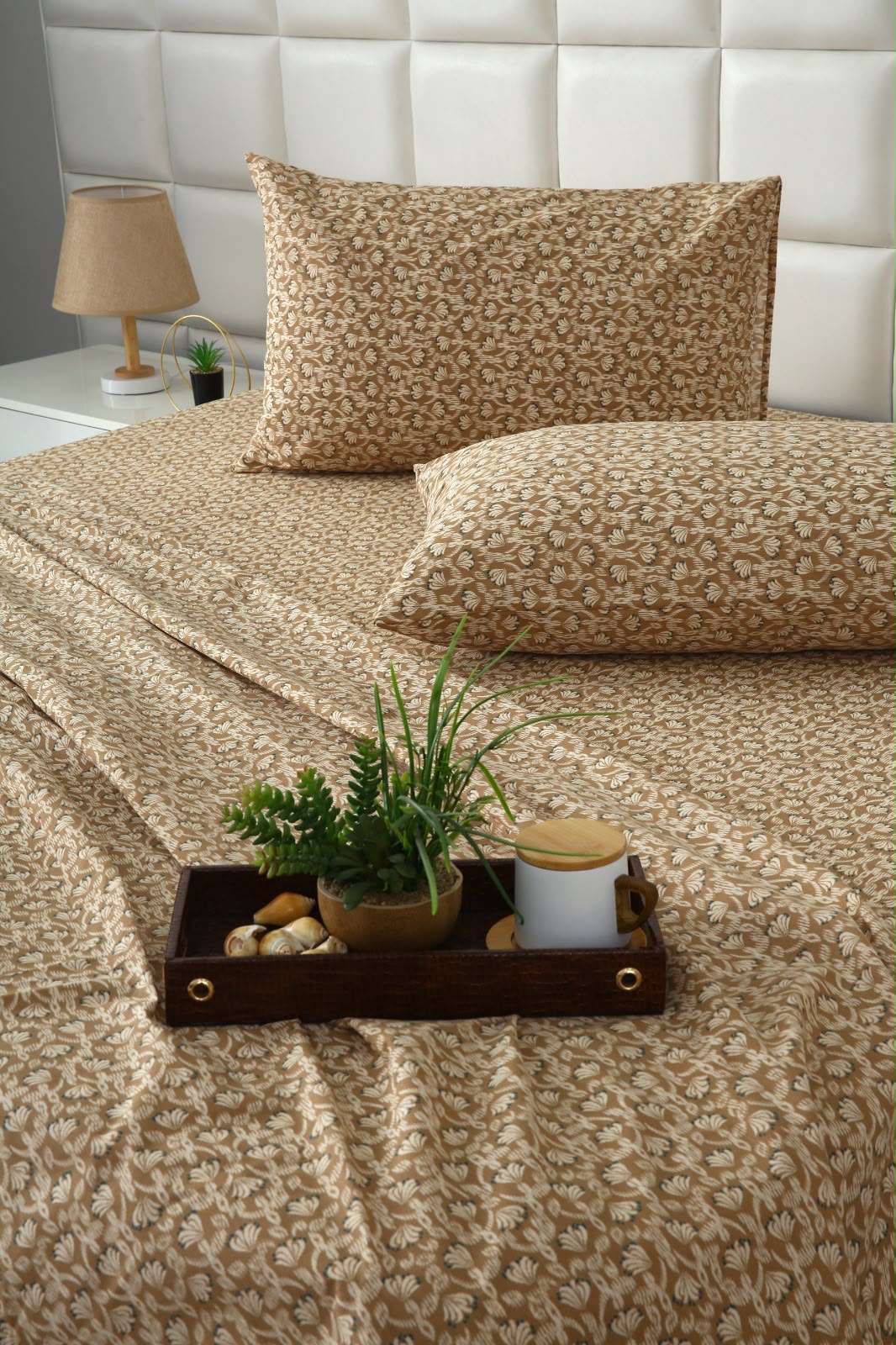 3 PCs Double Bed Sheet With Same Packing- Ecru