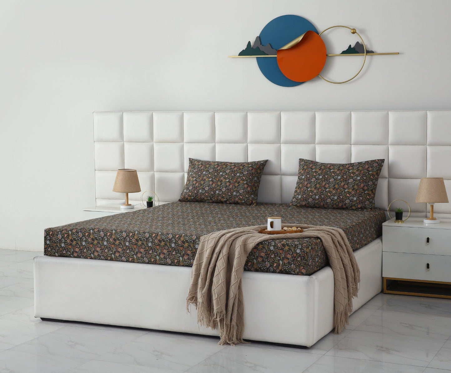 Fitted Bed Sheet- PFT0286 Fitted Sheets Apricot