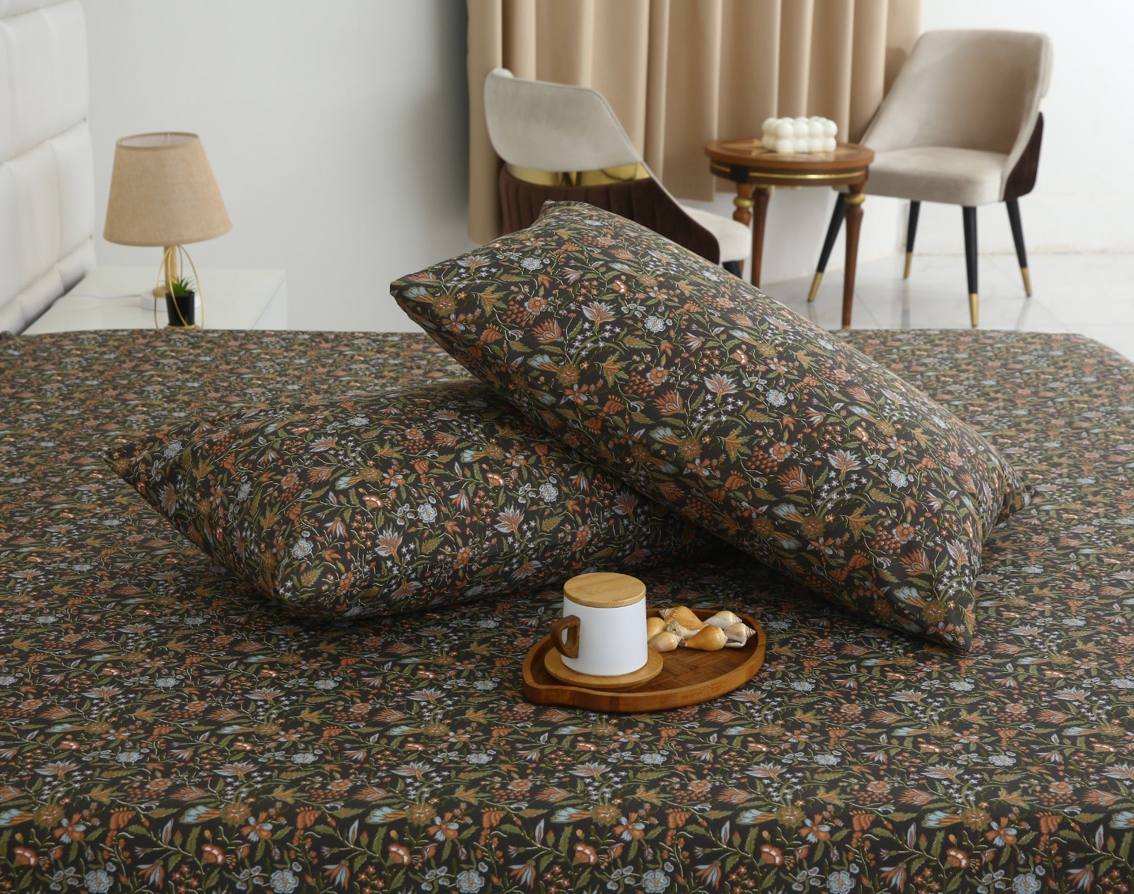 Fitted Bed Sheet- PFT0286 Fitted Sheets Apricot