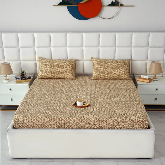 Fitted Bed Sheet- PFT0283 Fitted Sheets Apricot