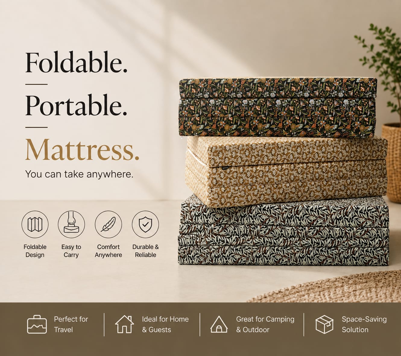 Foldable Mattress-Assorted(E) Protectors Apricot