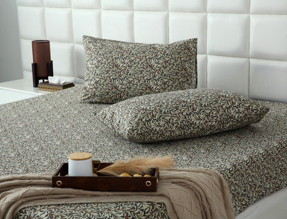 Fitted Bed Sheet- Brown Jewel Fitted Sheets Apricot